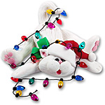 Cat w/Christmas Lights<br>Personalized Ornament