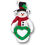 Standing Snowman w/Heart Personalized Ornament