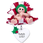 Baby in Red Blanket Personalized Baby Ornament - Limited Edition