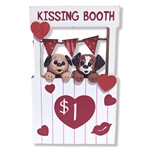 Two Puppies in Kissing Booth / Handmade Polymer Clay Valentine Decor