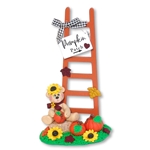 "Paulie's Pumpkin Patch" Handmade Bear with Wooden Ladder