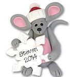 Merry Mouse Boy Handmade Personalized Ornament