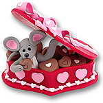 Merry Mouse in Candy Box Valentine Figurine