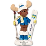 Mortimer Moose Skier Personalized Ornament Limited Edition