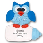 Owl w/ Baby Bottle 1st Christmas Ornament  Limited Edition