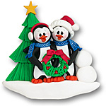 Petey Penguin Family / Couple Personalized Couple Ornament