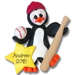 Baseball Petey Penguin<br>Personalized Ornament - Limited Edition