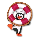 Petey Penguin/ Life Preserver<br>Personalized Ornament<br>Limited Edition