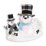 Polar Bear with Hat and Snowman Figurine