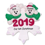 Polar Bear Couple 2019 Personalized Couples Ornament