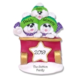 Polar Bear Family of 3 in Sleigh Personalized Ornament - Limited Edition