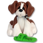 "Happy" Handmade Beagle Puppy Dog Personalized Christmas Ornament
