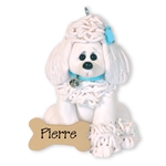 White Male Poodle Personalized Dog Ornament