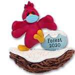 Rockin' Robin w/Face Mask Handmade Polymer Clay Ornament - ON SALE!