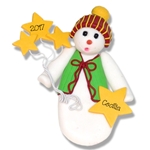 Snowman w/Stars Personalized Christmas Ornament - SALE!