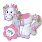 Princess's Unicorn Personalized Christmas Ornament - RESIN