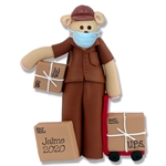 UPS Belly Bear with Face Mask Personalized Covid-19 Ornament - ON SALE!