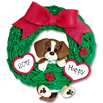 Beagle<br>Hanging in Wreath<br>Personalized Dog Ornament - Limited Edition