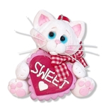 White KITTY CAT with "Sweetheart" Valentine Handmade Valentine Decor