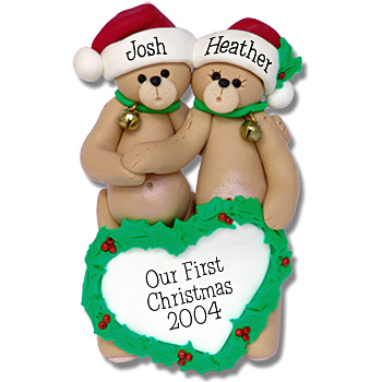 Belly Bear Family of 2<br>Personalized Family Ornament
