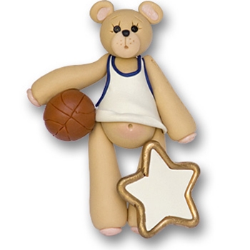 Basketball Belly Bear<br>Personalized Ornament -  ON SALE!