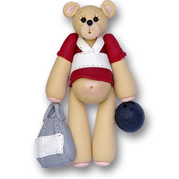 Personalized Bowling Ornament Bowler Belly Bear Personalized Ornament-ON SALE!