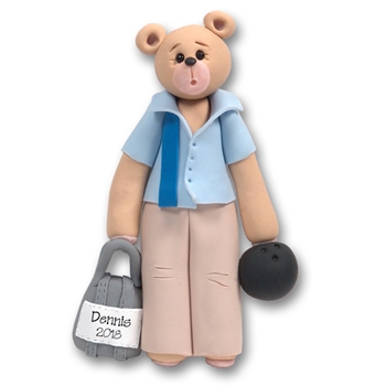 Bowler Belly Bear Personalized Ornament Limited Edition