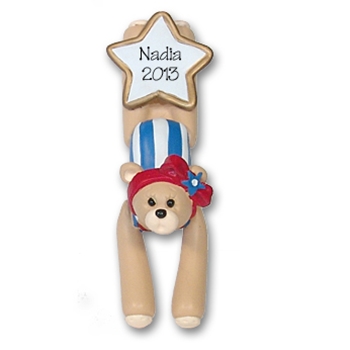 Gymnast Belly Bear<br>RESIN Personalized Ornament