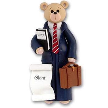 Business / Accountant / Lawyer Belly Bear-Boy Personalized Ornament - Limited Edition