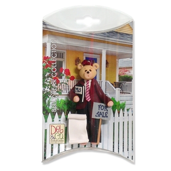 Boy Real Estate Belly Bear Personalized Christmas Ornaments in Custom Gift Box
