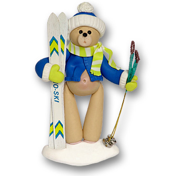 Skier Belly Bear<br>Personalized Ornament