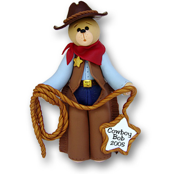 Belly Bear Cowboy<br>Personalized Ornament