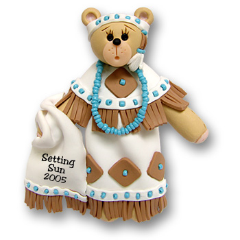 Belly Bear Indian Maiden Personalized Christmas Ornament - Custom Ornament