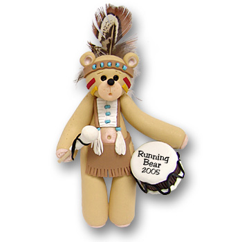 Belly Bear Indian Brave Personalized Ornament - Custom Ornament