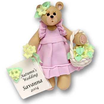 Belly Bear Flower Girl Personalized Wedding Ornament