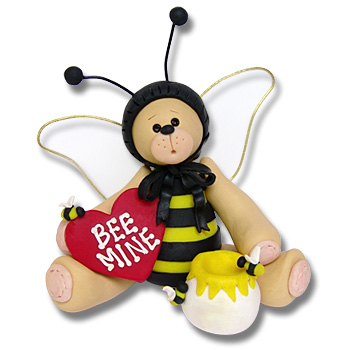 Belly Bear Bee<br>Personalized Valentine<br>Ornament