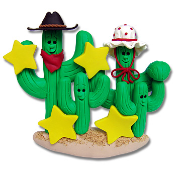Cactus Family of 4<br>Personalized Ornament