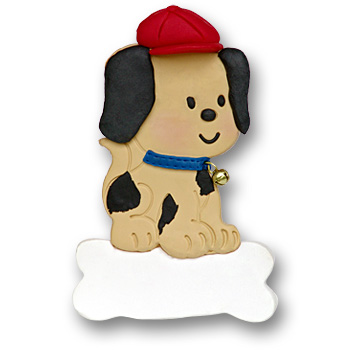 Puppy on Bone<br>Personalized Dog Ornament