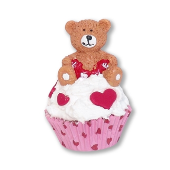 Valentine Cupcake with Resin Bear