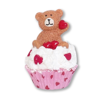 Valentine Cupcake with Resin Bear