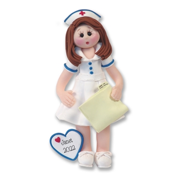 Giggle Gang Nurse Handmade Polymer Clay Personalized Ornament in Custom Gift Box