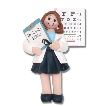 Female Optometrist / Eye Doctor Personalized Ornament in Custom Gift Box - BLONDE