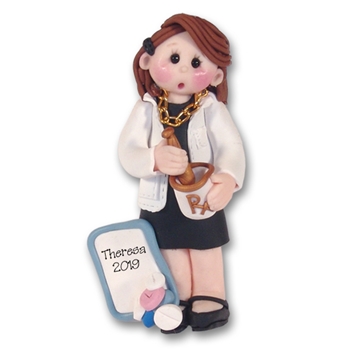 Female Pharmacist Handmade Polymer Clay Personalized Ornament - Limited Edition