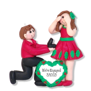 Proposal / Engagement Couple Personalized Christmas Ornament
