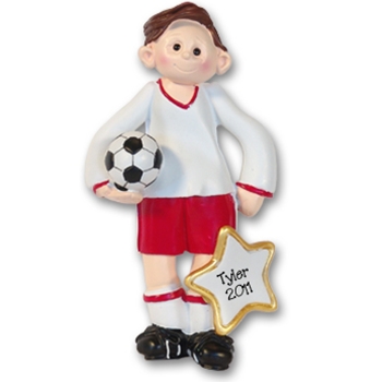 RESIN<br>Soccer Player Boy<br>Personalized Ornament