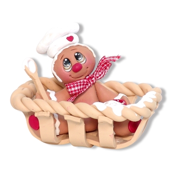 Gingerbread Clay Figure in Breadbasket