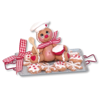 Gingerbread Clay Figure on Gingerbread Cookie Tray