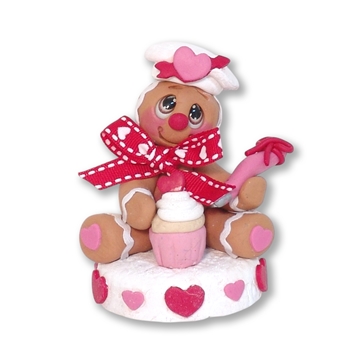 Valentine Gingerbread Figurine with Cupcake