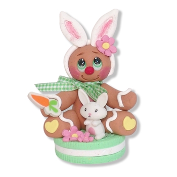 Easter "Gingy" on Green Cookie Handmade Ornament