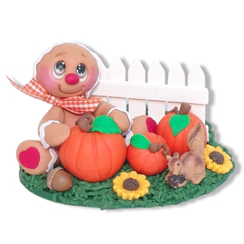 Fall Gingerbread "Gingy" in the Pumpkin Patch